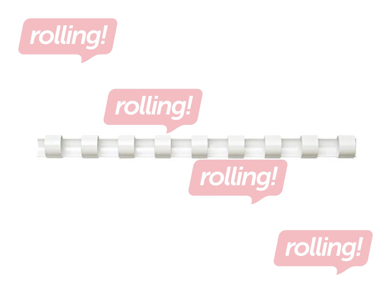 Plastic spirals Fellowes, 51 mm, 50 pcs., oval, white