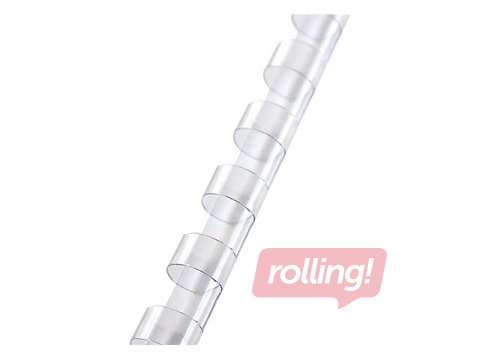 Köitespiraalid plastikust Argo, 12.5 mm, 100 tk., läbipaistev