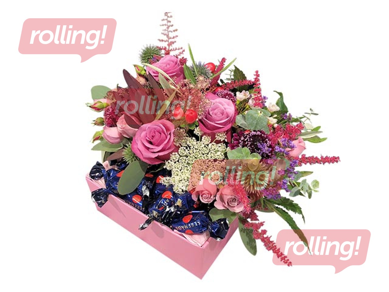 Flower arrangement in a box 