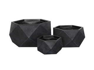 Dekoratiivne lillepott Domoletti, keraamika, must, Ø30x15cm