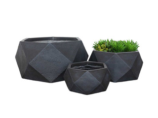 Dekoratiivne lillepott Domoletti, keraamika, must, Ø30x15cm