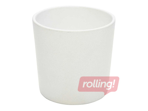 Decorative flower pot Domoletti, ceramic, white, Ø15x14.5cm