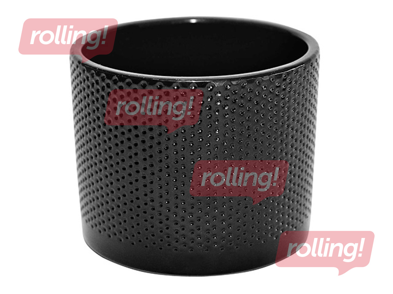 Decorative flower pot Domoletti, ceramic, black, Ø19x17.6cm