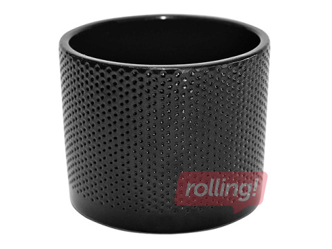 Dekoratiivne lillepott Domoletti, keraamika, must, Ø19x17.6cm