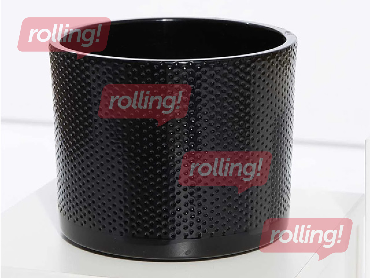 Dekoratiivne lillepott Domoletti, keraamika, must, Ø19x17.6cm