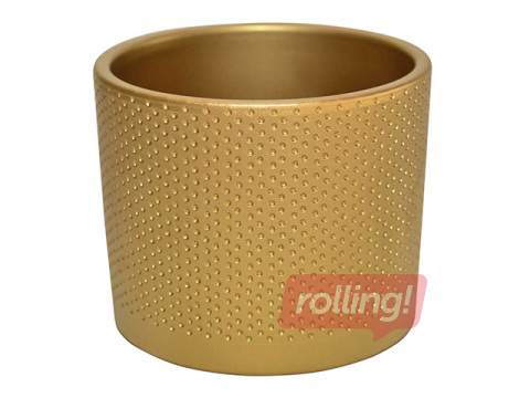 Dekoratiivne lillepott Domoletti, keraamika, kuldne, Ø19x17.6cm