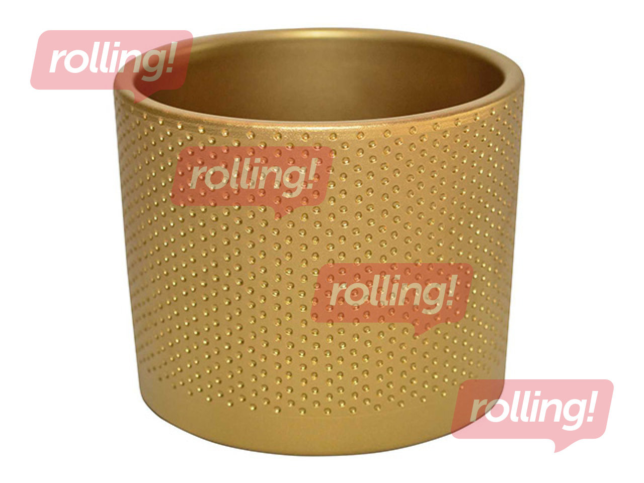 Декоративный цветочный горшок Domoletti, керамика, золотой, Ø19x17.6см