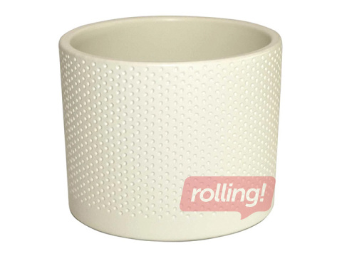 Dekoratiivne lillepott Domoletti, keraamika, valge, Ø19x17.6cm