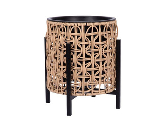 Декоративный цветочный горшок Wicker, с подставкой, коричневый, Ø20x32см