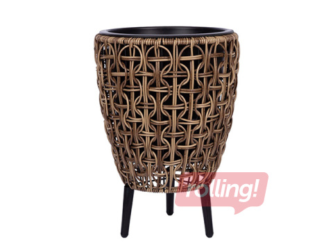 Dekoratiivne lillepott Wicker, pruun, Ø28x42cm