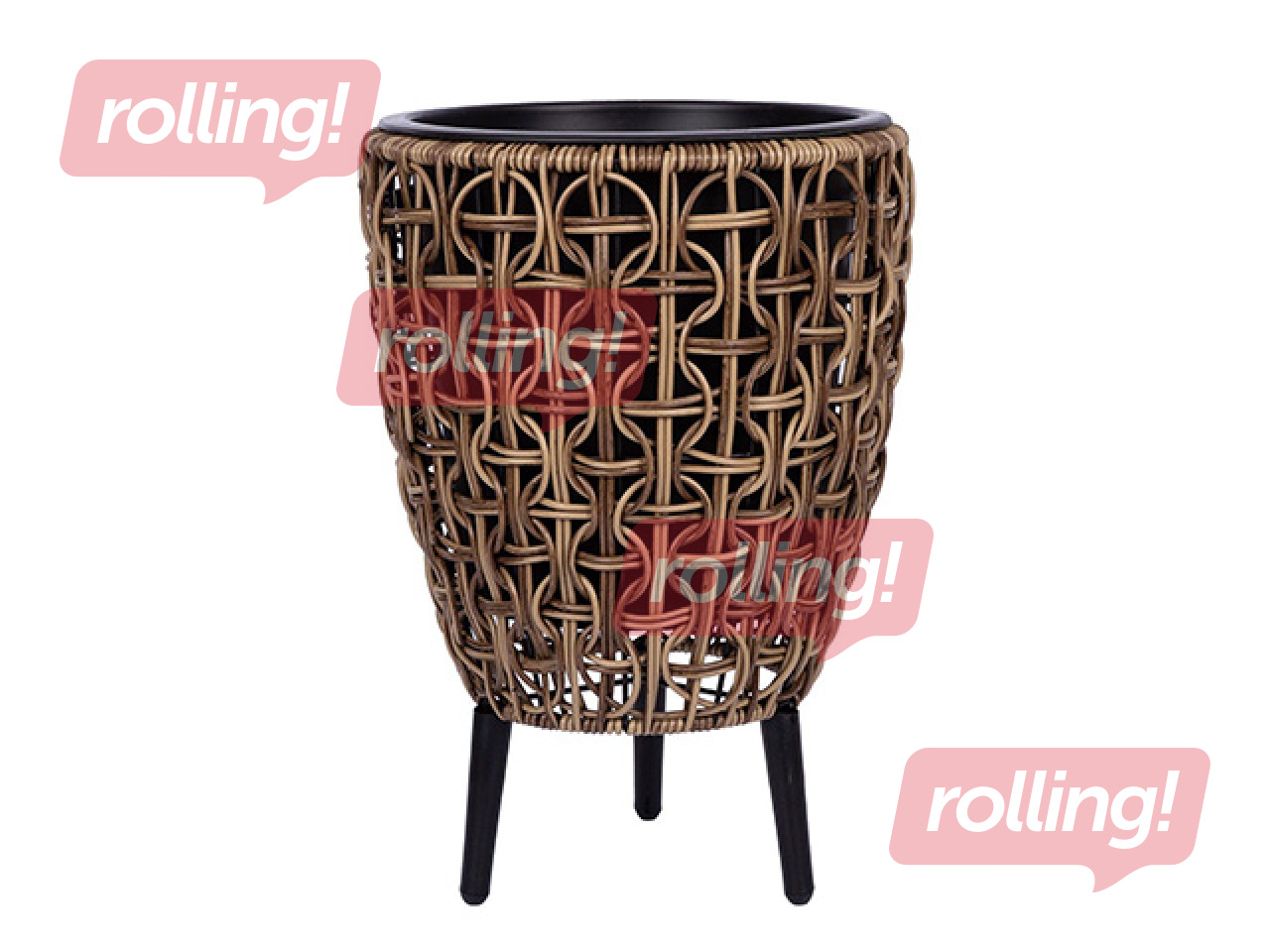 Dekoratiivne lillepott Wicker, pruun, Ø28x42cm