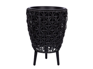 Декоративный цветочный горшок Wicker, чёрный, Ø28x42см