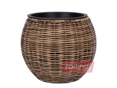 Decorative flower pot Wicker, brown, Ø26x22cm