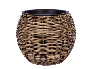 Dekoratiivne lillepott Wicker, pruun, Ø26x22cm