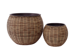 Dekoratiivne lillepott Wicker, pruun, Ø26x22cm