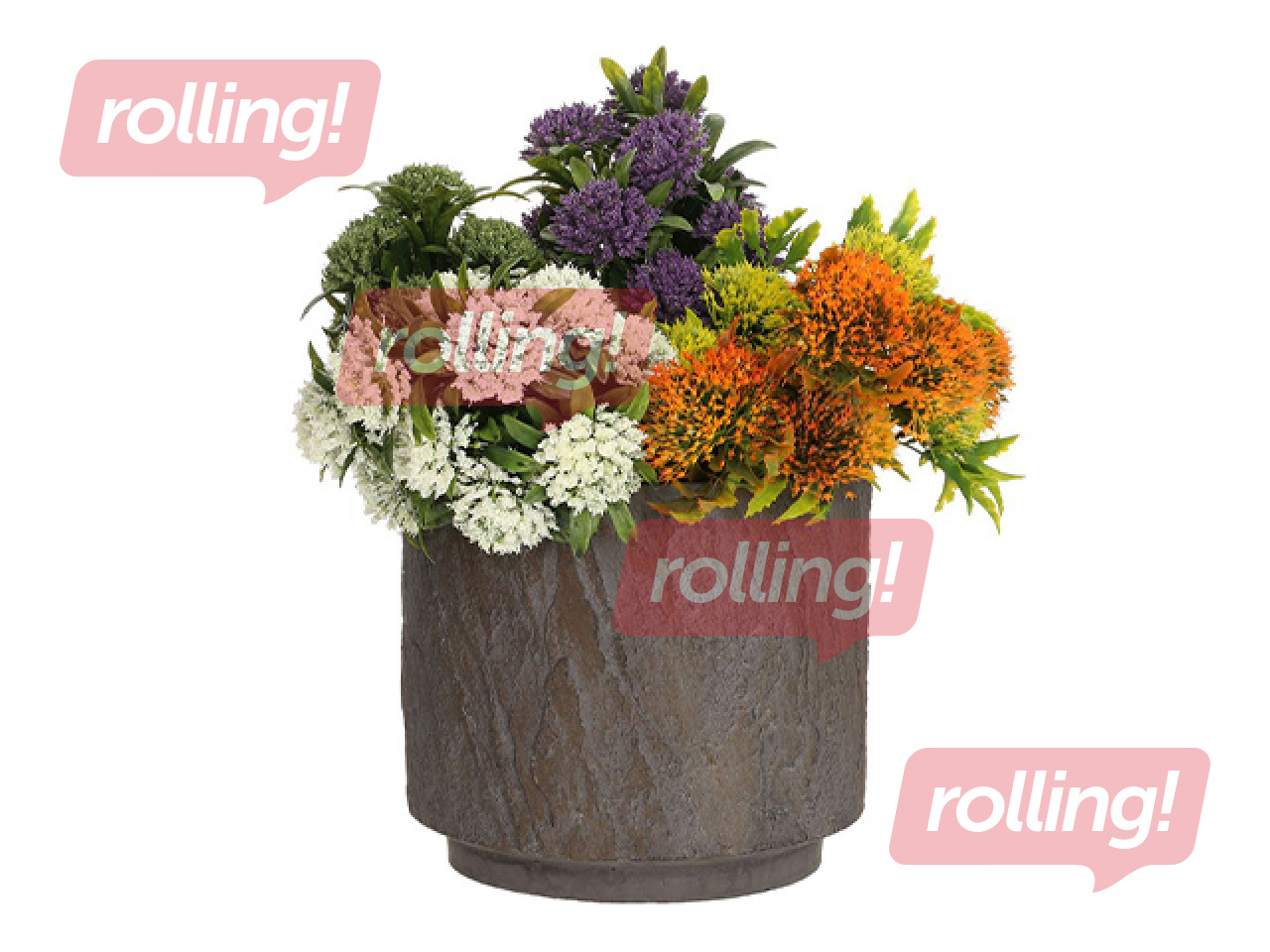 Dekoratiivne lillepott Thor, hall, Ø20.5×18.5cm