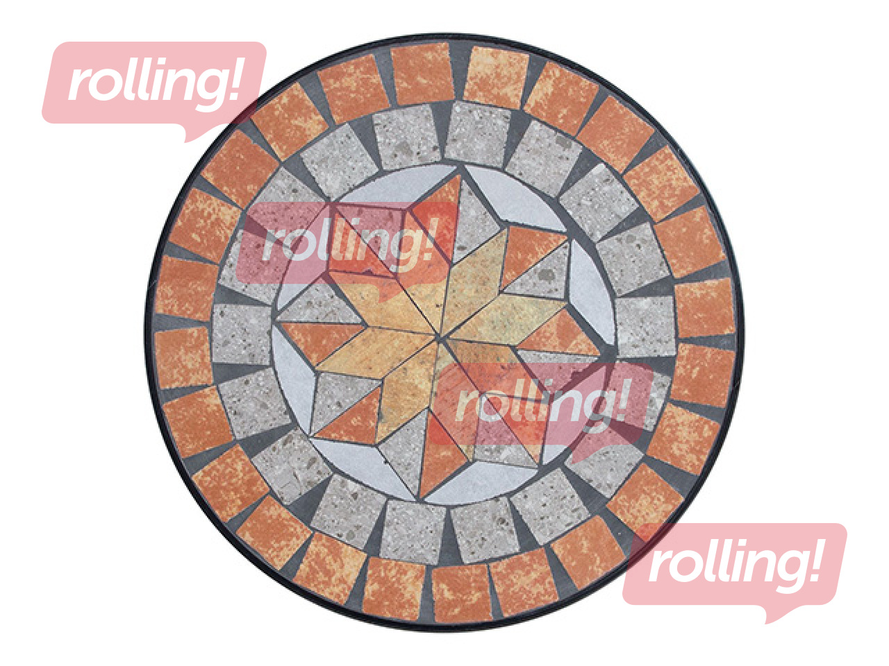 Lillepoti alus Mosaic, ratastega, Ø30×7cm