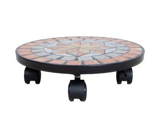 Puķu poda pamatne Mosaic, ar riteņiem, Ø30x7cm