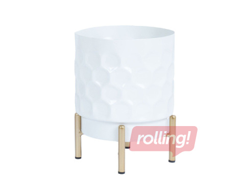 Dekoratiivne lillepott Deia, valge, Ø15×20cm