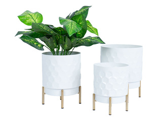 Dekoratiivne lillepott Deia, valge, Ø15×20cm