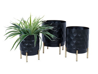 Decorative flower pot Deia, black, Ø18×24cm