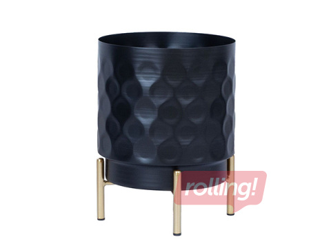 Dekoratīvais puķu pods Deia, melns, Ø18×24cm