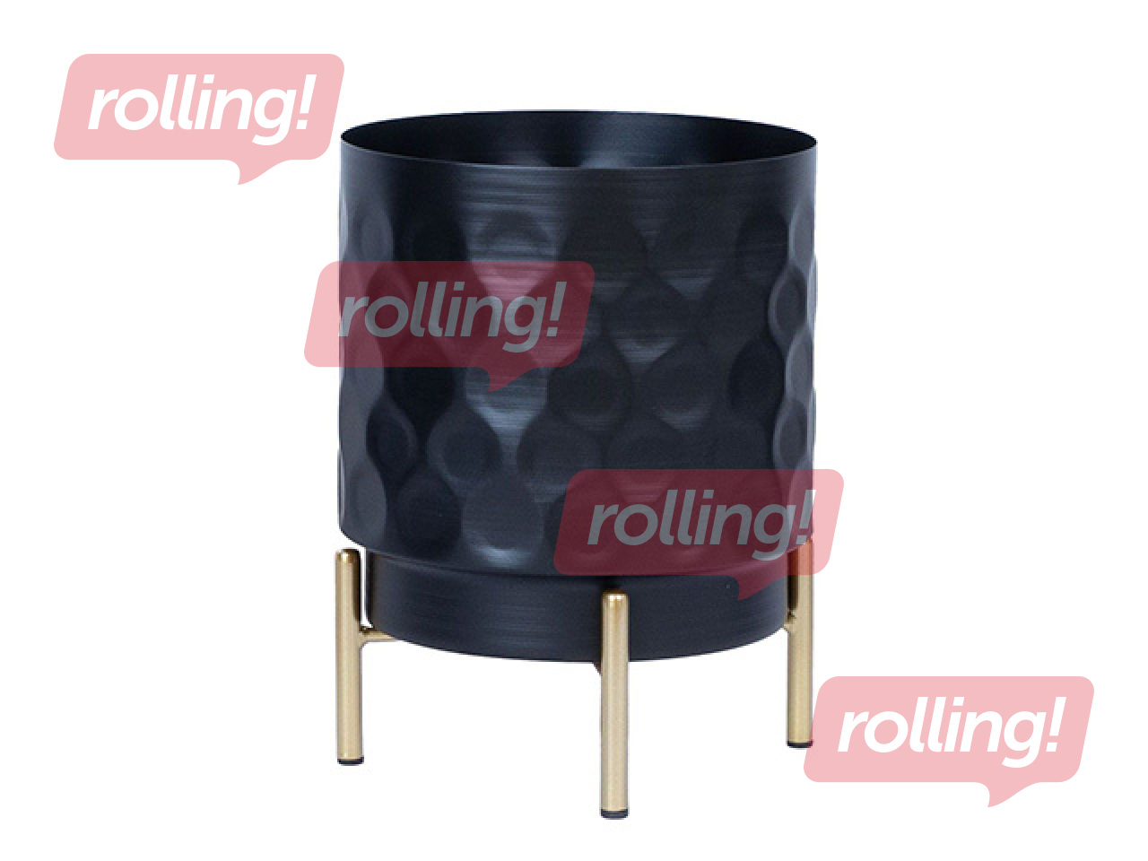 Dekoratīvais puķu pods Deia, melns, Ø18×24cm