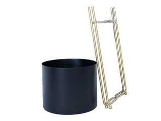 Dekoratiivne lillepott Deia Black S, alusega, metallist, must, 19.5×18×37cm