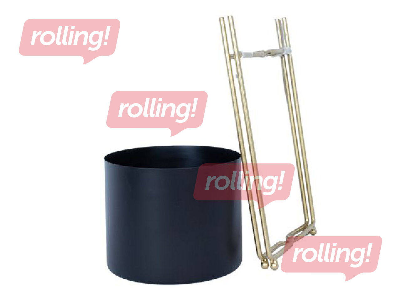 Dekoratiivne lillepott Deia Black S, alusega, metallist, must, 19.5×18×37cm