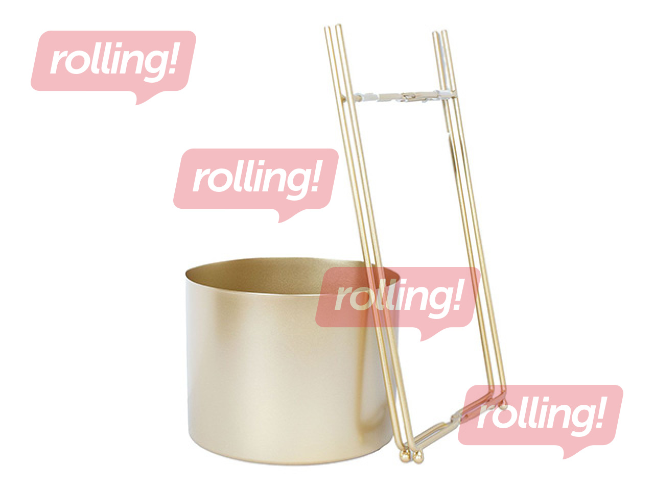 Dekoratiivne lillepott Deia Gold M, alusega, metallist, kuldne, 21.5×20.5×47cm