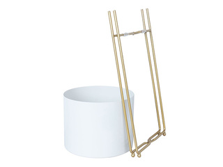 Dekoratiivne lillepott Deia White L, alusega, metallist, valge, 24.5×23.5×57cm