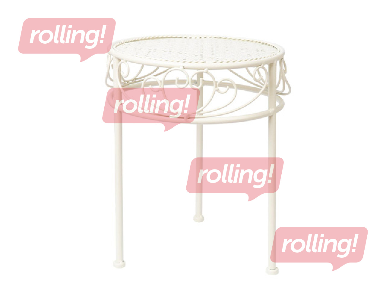 Puķu podu statīvs Sandy, metāla, balts, Ø30x38cm