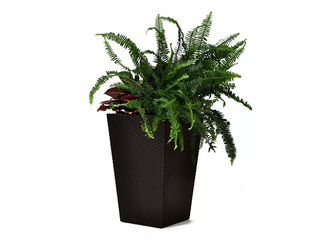 Decorative flower pot Keter Rattan Planter, plastic, brown, 38.5x38.5x57cm