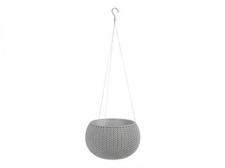 Decorative flower pot Keter Cozy S, hanging, plastic, light grey, Ø28cm