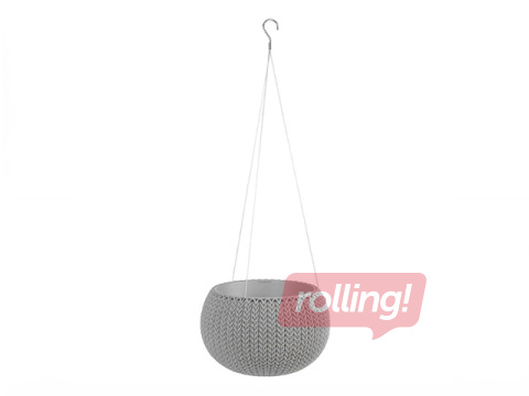 Dekoratiivne lillepott Keter Cozy S, riputatav, plast, helehall, Ø28cm