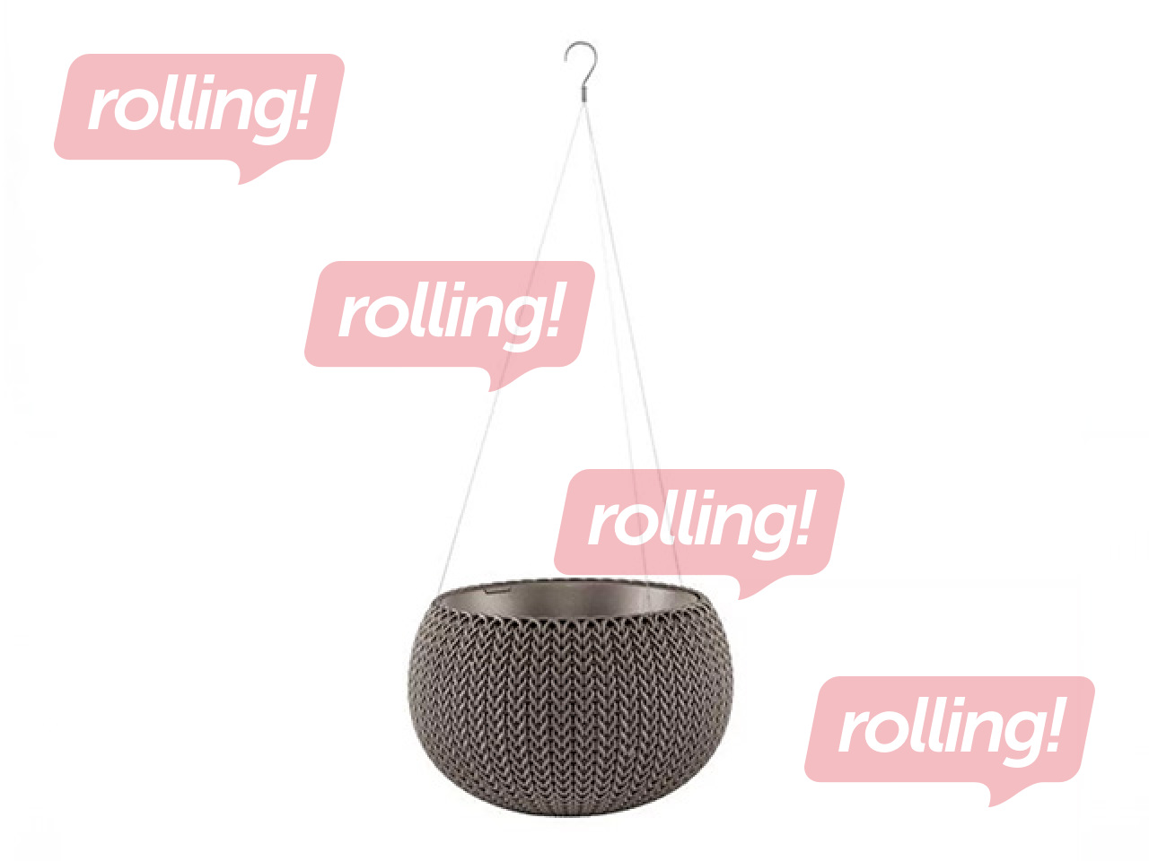 Dekoratiivne lillepott Keter Cozy S, riputatav, plast, pruun, Ø28cm