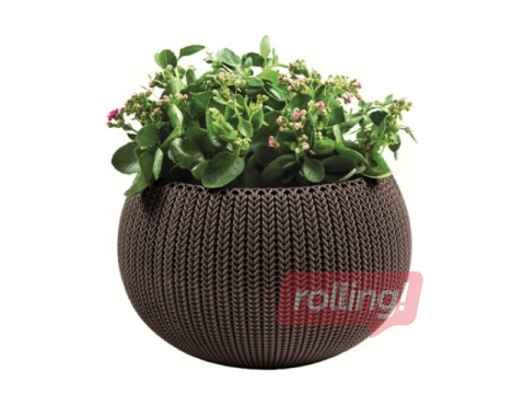 Dekoratiivne lillepott Keter Cozy M, riputatav, plast, pruun, Ø36cm