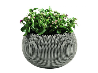 Decorative flower pot Keter Cozy M, hanging, plastic, beige, Ø36cm