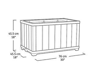 Lillekast Keter Deco Rectangle Planter, Ashwood, pruun, 79x48x16.5cm