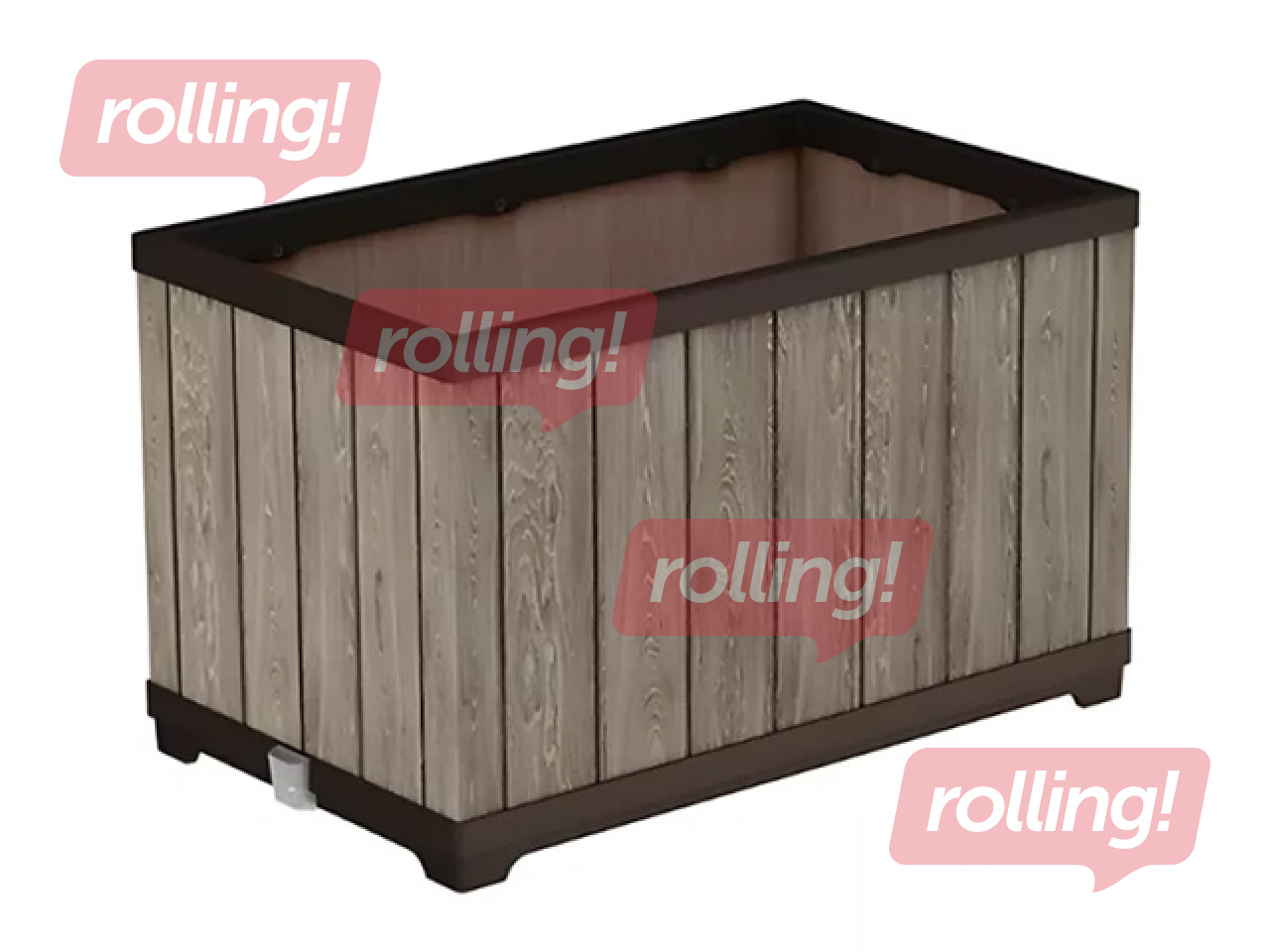 Puķu kaste Keter Deco Rectangle Planter, Ashwood, brūna, 79x48x16.5cm