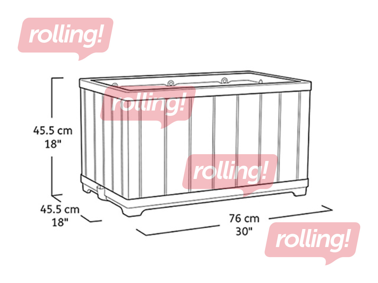 Puķu kaste Keter Deco Rectangle Planter, Ashwood, brūna, 79x48x16.5cm