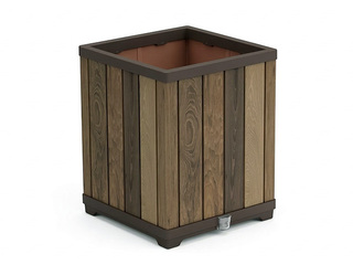 Lillekast Keter Deco Square Tall Planter, Walnut, pruun, 45.5x45.5x55cm