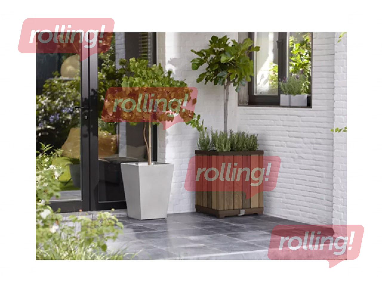 Lillekast Keter Deco Square Tall Planter, Walnut, pruun, 45.5x45.5x55cm