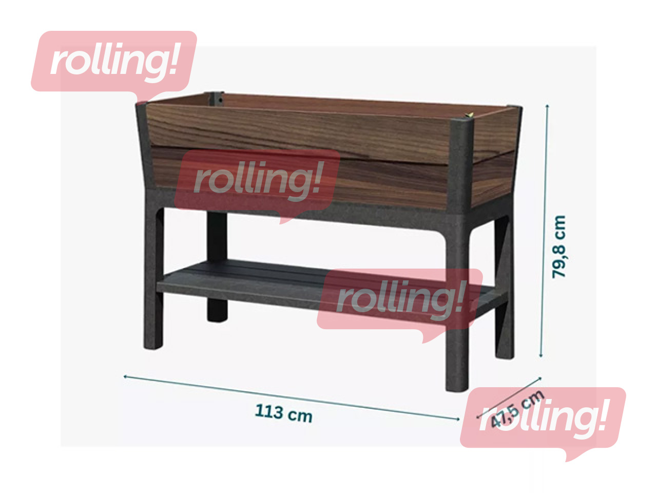 Lillekast Keter Deco Elevated Garden Bed, Brazilian, pruun, 113x47.5x79.8cm