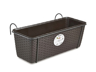 Flower box Stefanplast Natural, with metal holder, brown, 50x18x16cm