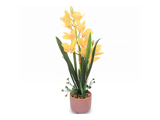 Kunsttaim Garden Queen, kollane orhidee, 70cm