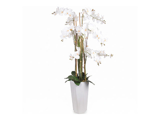 Mākslīgais augs Garden Queen, orhideja podiņā, balta, 132cm