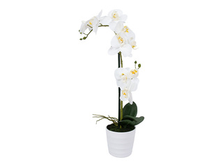 Mākslīgais augs In Garden, orhideja podiņā, 2 zari, balta, 51cm