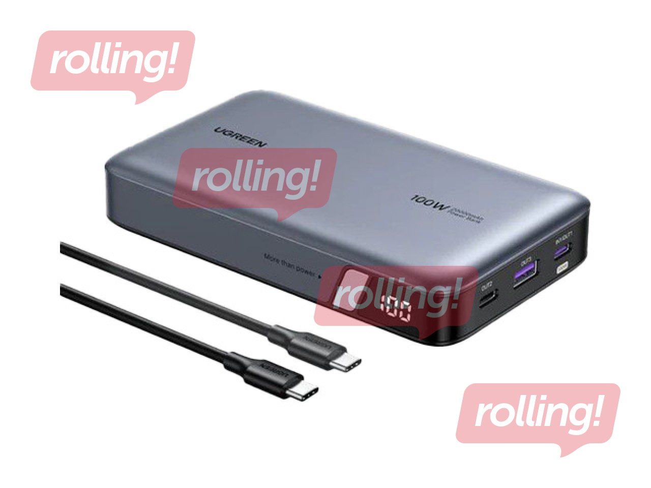 Мобильный зарядное устройство UGREEN LiPo PowerBank 20000mAh 100W 2xUSB-C PB720