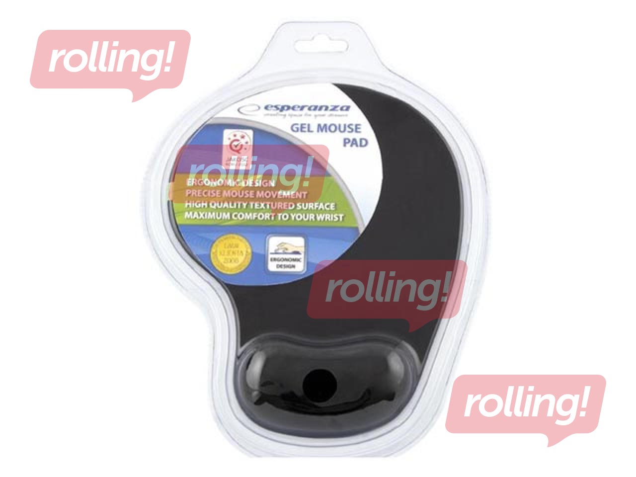 Mouse pad with gel Esperanza EA137, black